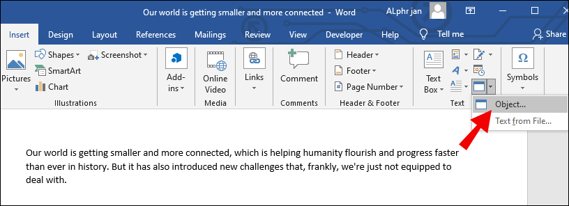 word for mac select objects